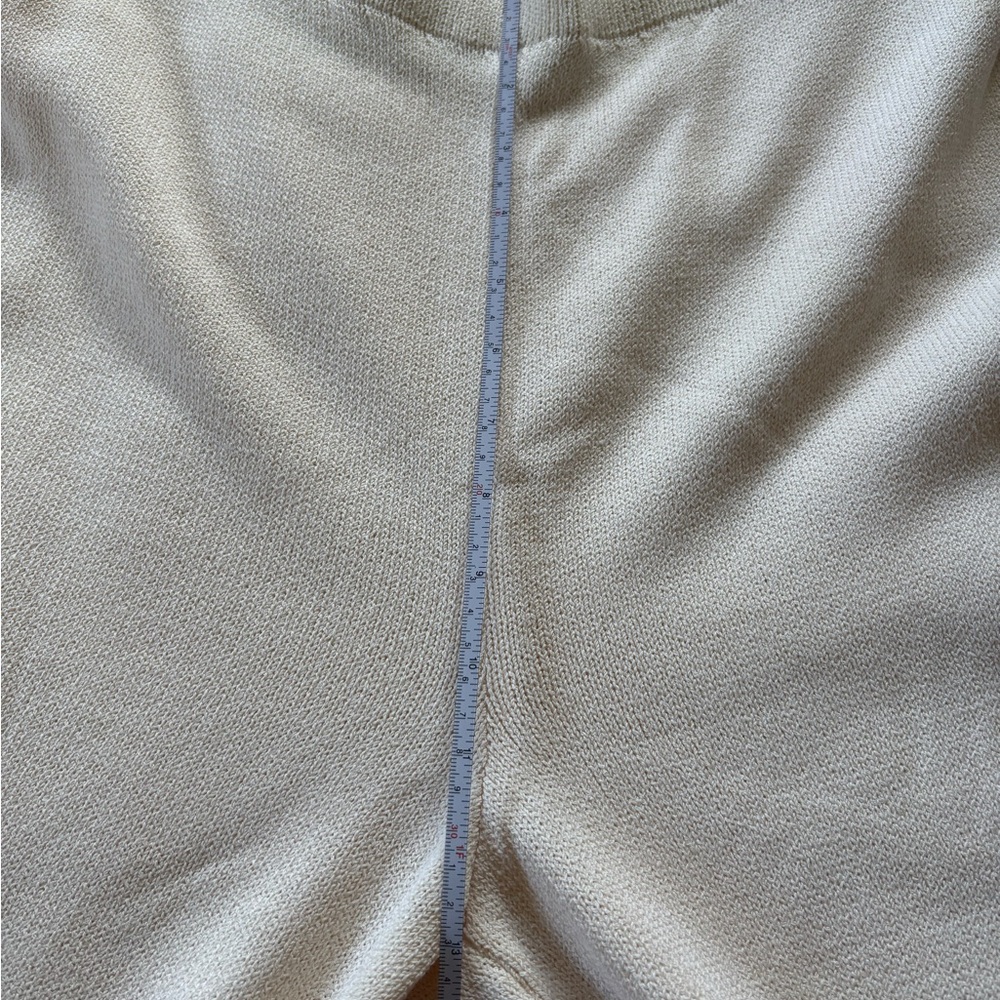 St. John Collection Cream Wide-Leg Santana Knit Pants - Picture 8 of 13